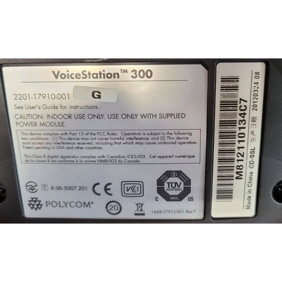 Polycom VoiceStation 300 Conference Phone w/ Cables Preowned Untested - Picture 6 of 7